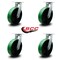 Service Caster 12'' Extra Heavy Duty Green Poly on Cast Iron Wheel Swivel Caster , 4PK CRAN-SCC-KP92S1230-PUR-GB-4 - alternate 2